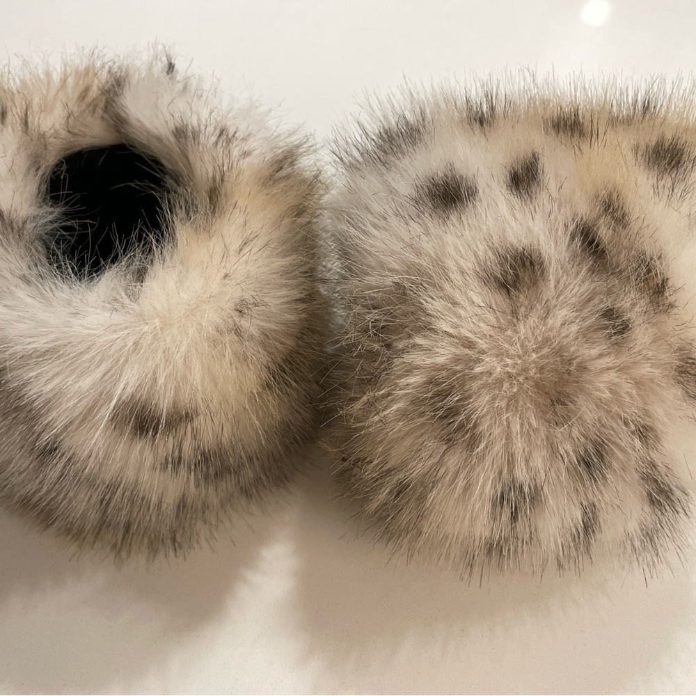 Faux Fur Cuffs in Cream and Black - Picture 10 of 12